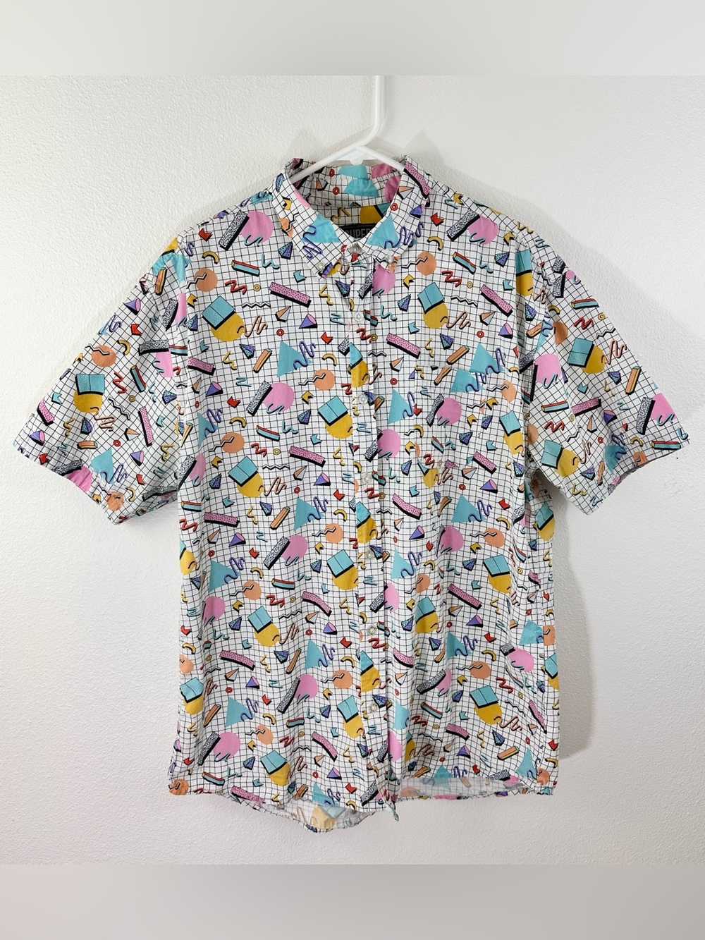 Super Massive Retro 80s 90s Saved By The Bell Style Collared Shirt XL Men’s
